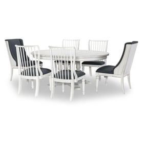 Legacy Furniture Cottage Park Aged White Oval 7pc Dining Room Set