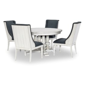 Legacy Furniture Cottage Park Aged White Round 5pc Dining Room Set With Hos...