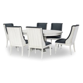 Legacy Furniture Cottage Park Aged White Oval 7pc Dining Room Set With Host...