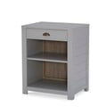 Square End Table, 1 Drawer, 2 Open Cubbies