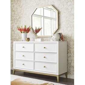 Legacy Kids Chelsea By Rachael Ray White Wood Gold Dresser And Mirror