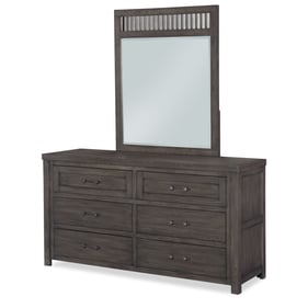 Legacy Kids Bunkhouse Aged Barnwood 6 Drawers Dresser And Mirror