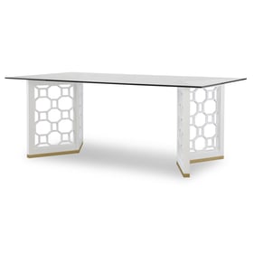 Legacy Furniture Chelsea White Gold Glass Dining Table