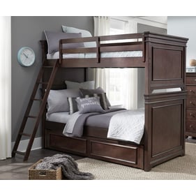 Legacy Kids Canterbury Warm Cherry Twin over Twin Bunk Bed with Trundle Sto...