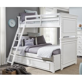 Legacy Kids Canterbury Natural White Twin over Full Bunk Bed with Trundle S...