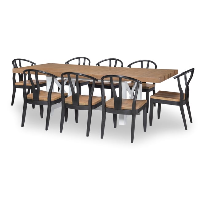 Legacy Furniture Franklin White Black Wood 9pc Dining Room Set LGC-N1561-621K-DR-S4