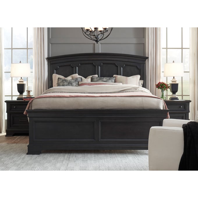 Legacy Furniture Townsend Dark Sepia 4pc Bedroom Set With Cal King Panel Bed LGC-N8340-4107K-BR-S2