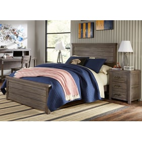 Legacy Kids Bunkhouse Aged Barnwood 4pc Kids Bedroom Set With Full Panel Be...