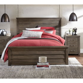 Legacy Kids Bunkhouse Aged Barnwood 4pc Bedroom Set With Queen Panel Bed