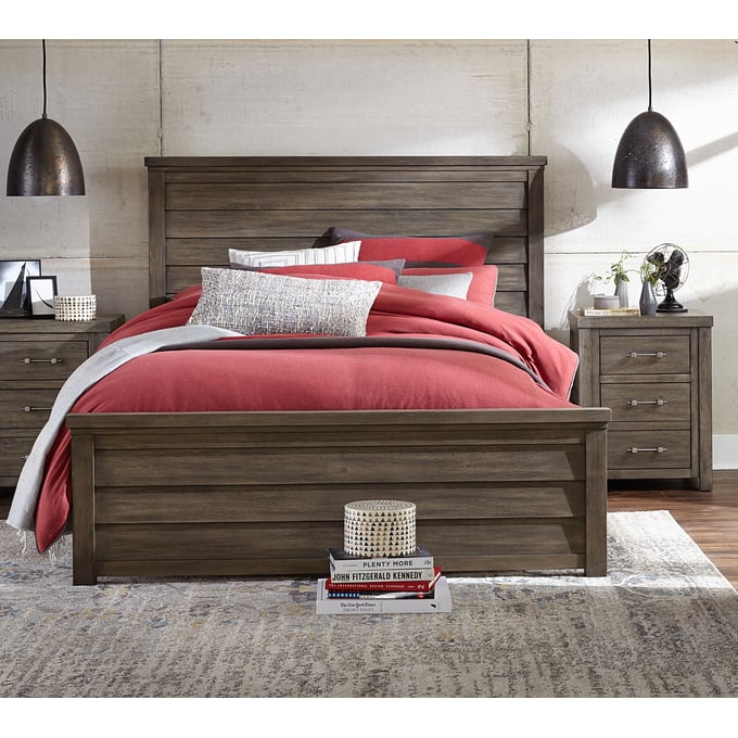 Legacy Kids Bunkhouse Aged Barnwood 4pc Bedroom Set With Queen Panel Bed LGC-N8830-BR-S3