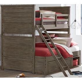 Legacy Kids Bunkhouse Aged Barnwood Twin over Full Bunk Bed with Underbed S...