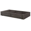 Trundle/Storage Drawer (Takes a standard twin mattress (max size: 75x39x8) as an extra bed or 2 rem dividers allows for underbed storage . Rails should be in the high lock position.)