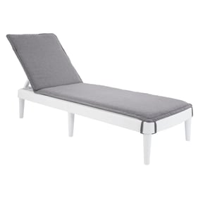 Lagoon Tahiti White Rattan Grey Cushion Chaise Lounge