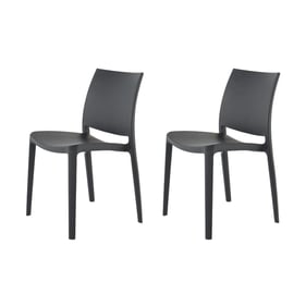 4 Lagoon Sensilla Dark Grey Stackable Dining Chairs