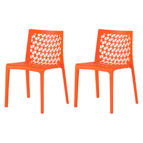 2 Lagoon Milan Orange Stackable Dining Chairs