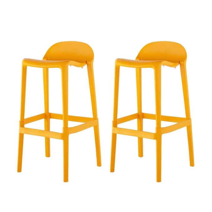 2 Lagoon Joyous Orange Bar Stools LGN-7057Y8-BBLGS