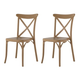 2 Lagoon Toppy Tan Stackable X Dining Chairs