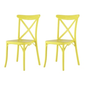 2 Lagoon Toppy Yellow Stackable X Dining Chairs