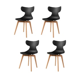 4 Lagoon Whale Black Leisure D Tan Stand Dining Chairs