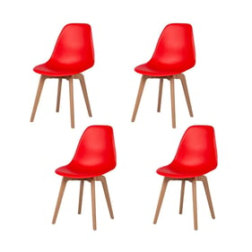 4 Lagoon Toppy Heron Bright Red Dining Chairs