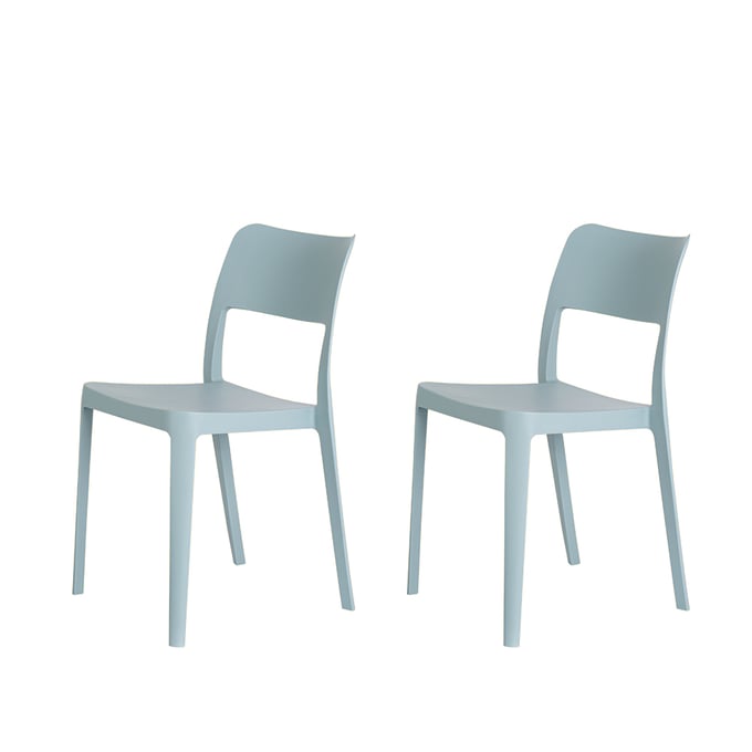 2 Lagoon La Vie Baby Blue Stackable Armless Chairs LGN-7201B9-SATOS