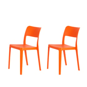 2 Lagoon La Vie Orange Stackable Armless Chairs