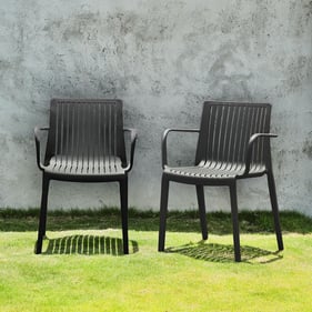 2 Lagoon Milos B Black Stackable Side Chairs