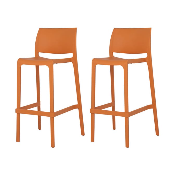 2 Lagoon Sensilla Orange Stack Able Bar Stools LGN-7211YB-BSLGS