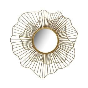 LH Home Alpha Gold Flower Mirror