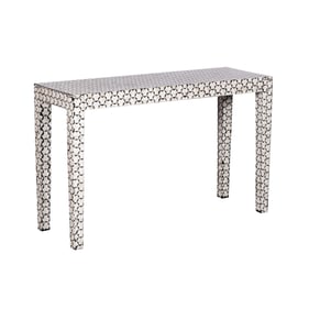 LH Home Arcadia White Black Adorn Console Table