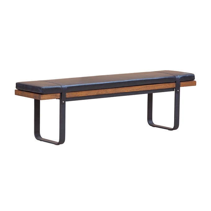 LH Home Seating Coachella Black Brown Brooklyn Upholstered Bench LHI-BR016