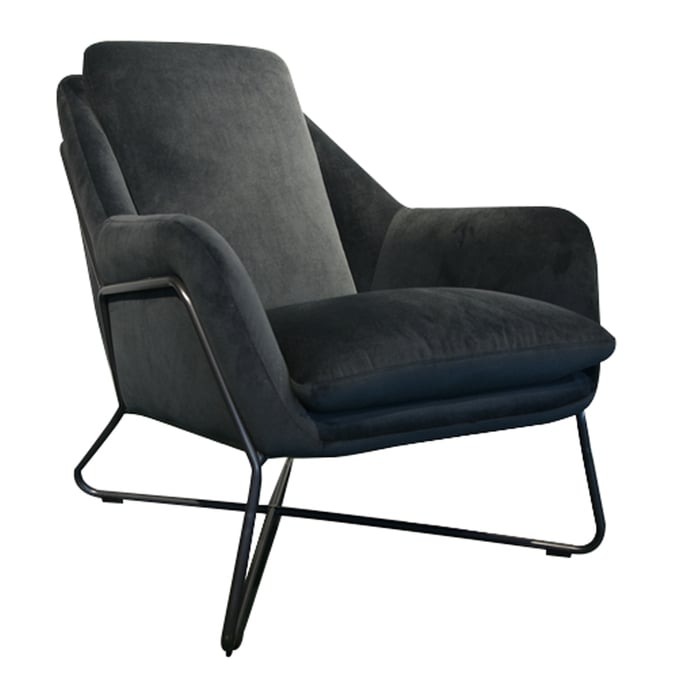 LH Home Seating Austin Dark Grey Velvet Romeo Lounge Chair LHI-CR013-DGV