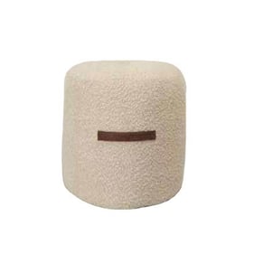 LH Home Cushy Boucle Cream Ottoman