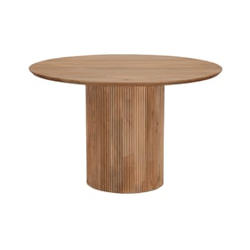 LH Home Cylinder Brown Round Dining Table