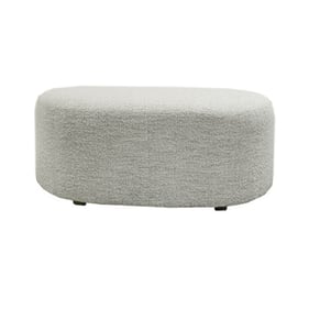 LH Home Isabella White Ottoman