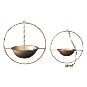 LH Home EWF Brass 2pc Earth Wind and Fire Hanging Pots