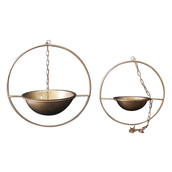 LH Home EWF Brass 2pc Earth Wind and Fire Hanging Pots LHI-EWF-A-37