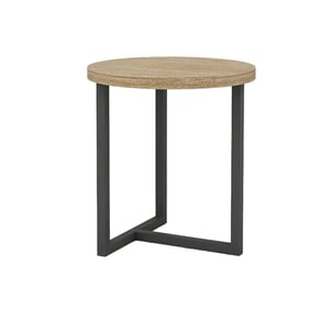 LH Home Irondale Brown Grey Round Side Table