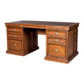 Lifestyle Double Desk - African Dusk - Left Pedestal