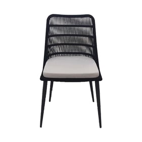 LH Home Naples Black White Outdoor Dining Chair