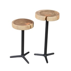 LH Home Organic Brown 2pc Martini Tables