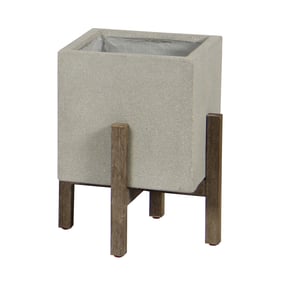 LH Home Patio Natural Stone Square Standing Pot