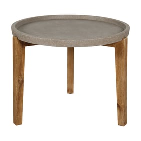 LH Home Patio Brown Stone Small Round Garden Table