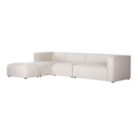 LH Home Premium Beige Left Modular Sectional with Ottoman