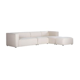 LH Home Premium Beige Right Modular Sectional with Ottoman