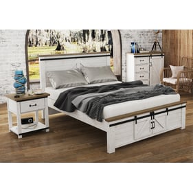 LH Home Provence White Brown 2pc Bedroom Set with King Bed