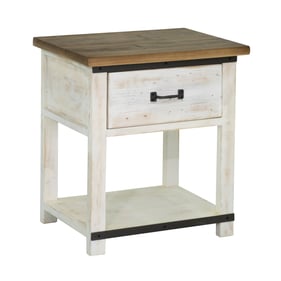 LH Home Provence White Brown Nightstand