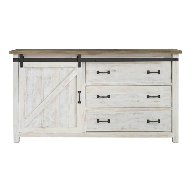 LH Home Provence White Brown 3 Drawer Dresser with 1 Door LHI-PVN006