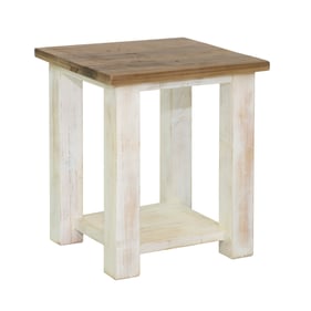 LH Home Provence White Brown Side Table