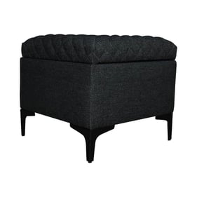 LH Home Reece Charcoal Grey Storage Ottoman